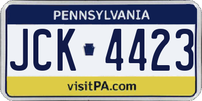 PA license plate JCK4423