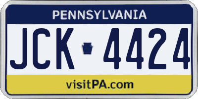 PA license plate JCK4424