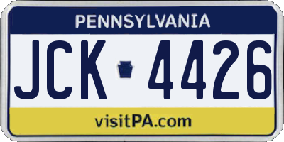 PA license plate JCK4426