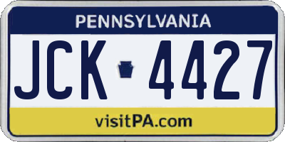 PA license plate JCK4427