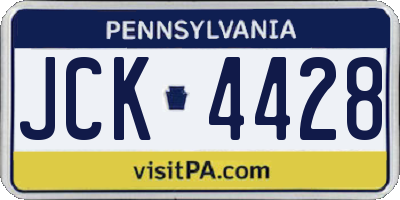 PA license plate JCK4428