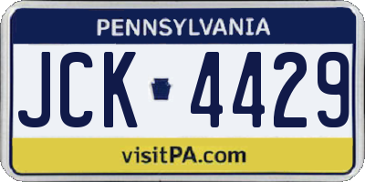 PA license plate JCK4429