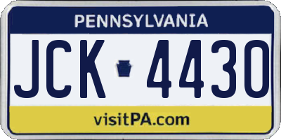 PA license plate JCK4430