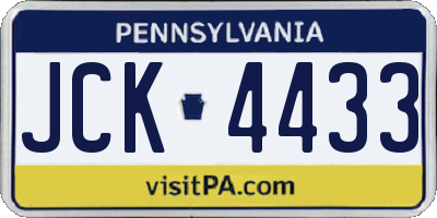 PA license plate JCK4433