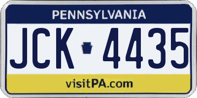 PA license plate JCK4435