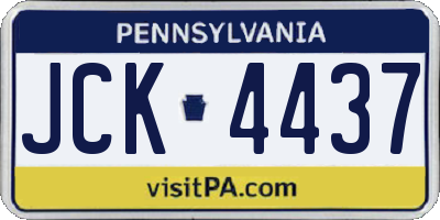 PA license plate JCK4437