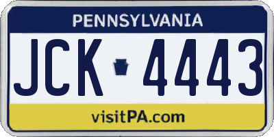 PA license plate JCK4443
