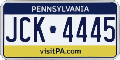 PA license plate JCK4445