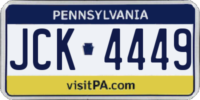 PA license plate JCK4449