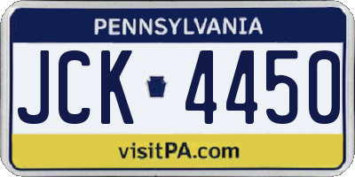 PA license plate JCK4450