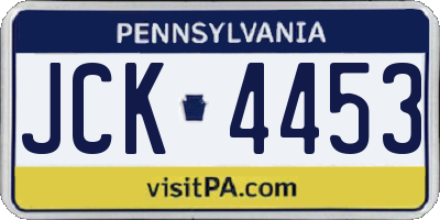 PA license plate JCK4453