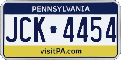 PA license plate JCK4454