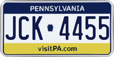 PA license plate JCK4455