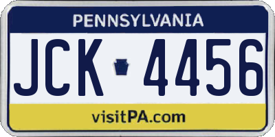 PA license plate JCK4456