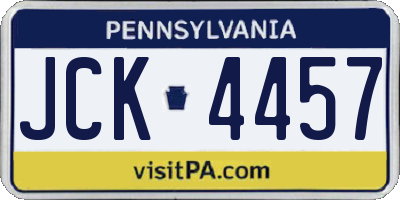 PA license plate JCK4457