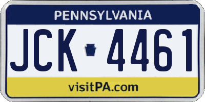 PA license plate JCK4461