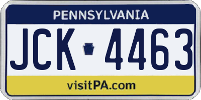 PA license plate JCK4463