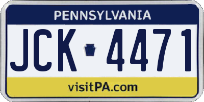 PA license plate JCK4471
