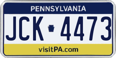 PA license plate JCK4473