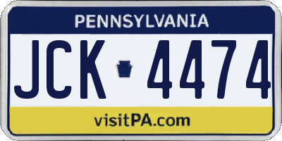 PA license plate JCK4474