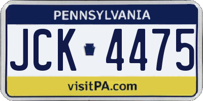 PA license plate JCK4475
