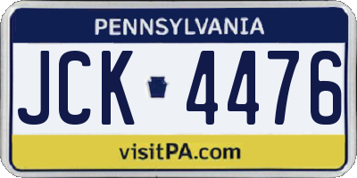 PA license plate JCK4476