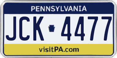 PA license plate JCK4477