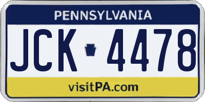 PA license plate JCK4478
