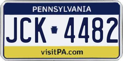 PA license plate JCK4482