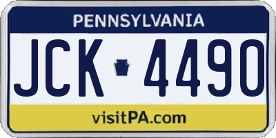 PA license plate JCK4490