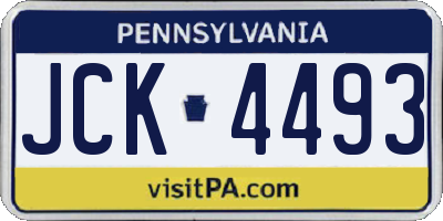 PA license plate JCK4493
