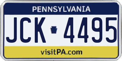 PA license plate JCK4495