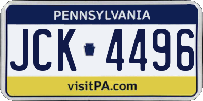 PA license plate JCK4496