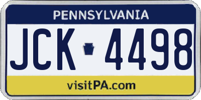 PA license plate JCK4498
