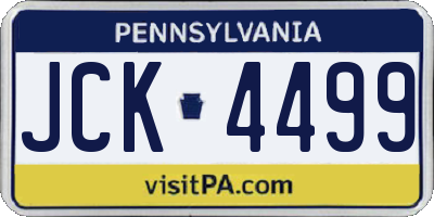 PA license plate JCK4499