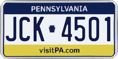 PA license plate JCK4501