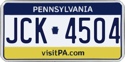 PA license plate JCK4504
