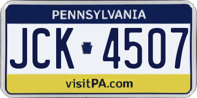 PA license plate JCK4507