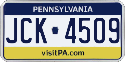 PA license plate JCK4509