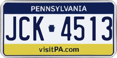 PA license plate JCK4513