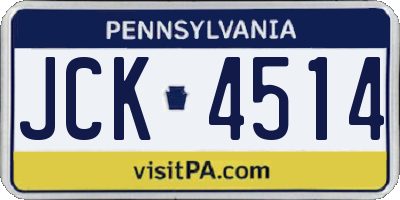 PA license plate JCK4514