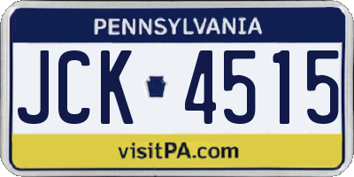 PA license plate JCK4515