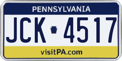 PA license plate JCK4517