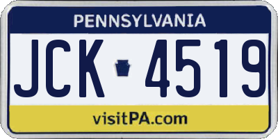 PA license plate JCK4519