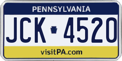 PA license plate JCK4520