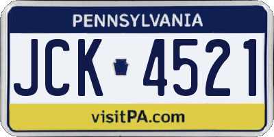 PA license plate JCK4521