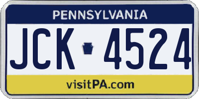 PA license plate JCK4524