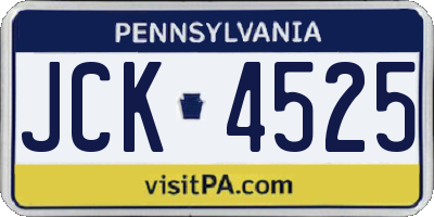 PA license plate JCK4525