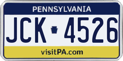 PA license plate JCK4526