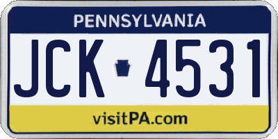 PA license plate JCK4531